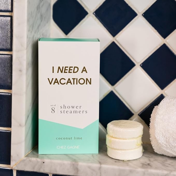 Aromatherapy Shower Steamers - I Need A Vacation - Coconut Lime, Set of 8 - Vegan, Cruelty-Free, Made in USA - Paraben, Sulfate & Phthalate-Free - Relaxation Self Care Gift