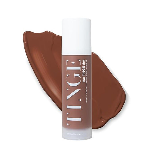 Tinge Body Makeup, Water & Transfer Resistant, Medium Coverage Cream, Lasts Up to 48 Hours, For All Skin Types, Fragrance Free, Vegan, American Made, 3.38 Fl Oz. - Deep Cool