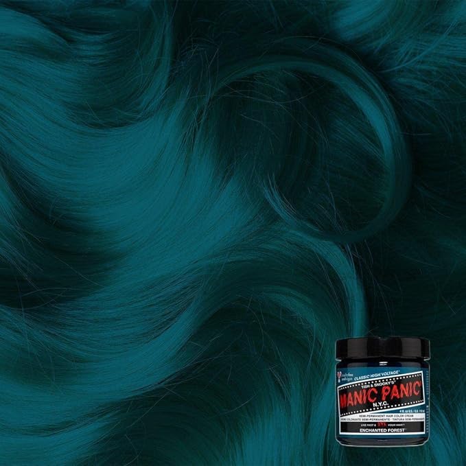 MANIC PANIC Classic Enchanted Forest Semi Permanent Hair Color - Deep Teal Green Hair Dye for Women & Men That Lasts 4-6 Weeks - Vegan, Ammonia & Cruelty-Free - Create & Mix Custom Shades (4oz / 2pk)