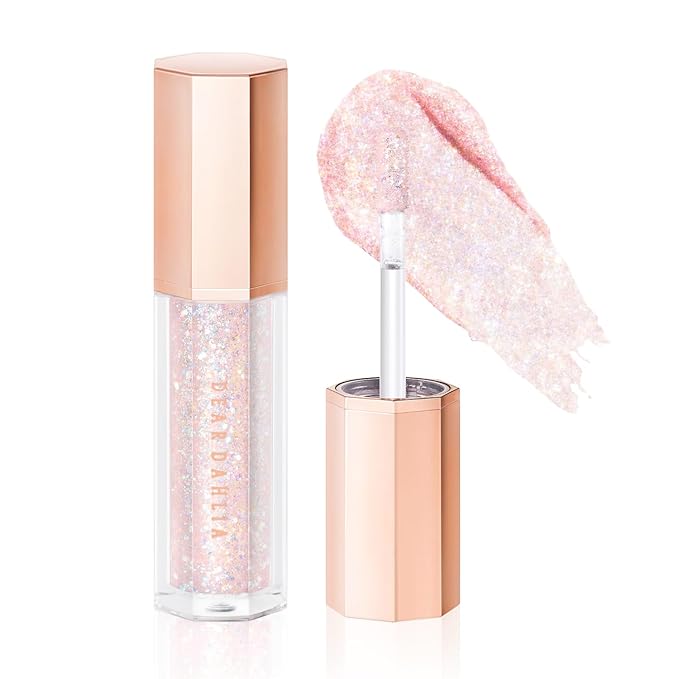 DEARDAHLIA Paradise Shine Eye Sequins (Enchanted) - Lightweight Liquid Glitter Eyeshadow, Minimal Fallout, High-Shine Pearl Finish, Lightweight, Blendable, Vegan Korean Eye Makeup. 0.14 oz