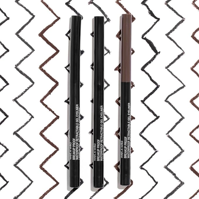 wet n wild Mega Last Breakup Proof Waterproof Retractable Gel Eyeliner - Ultra Pigmented 16-Hour Long Wear, Smudge Proof Satin Finish Formula, Cruelty-Free & Vegan - Dark Brown