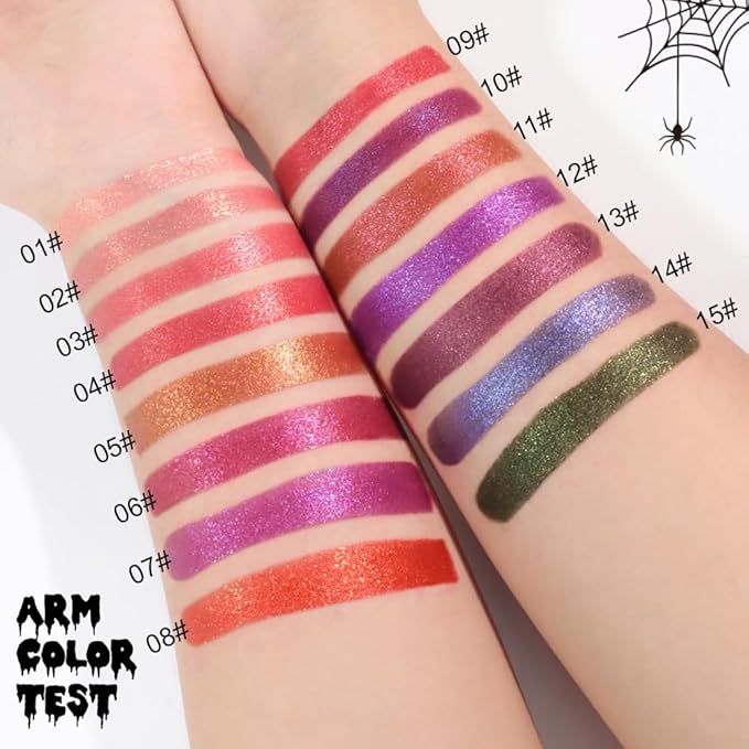Kaely Glitter Metallic Lipstick Makeup, Shimmer Metallic Lipsticks for Women, High Pigmented Lip Gloss Long Lasting Waterproof Smudge Proof, Vegan & Cruelty-Free, 03