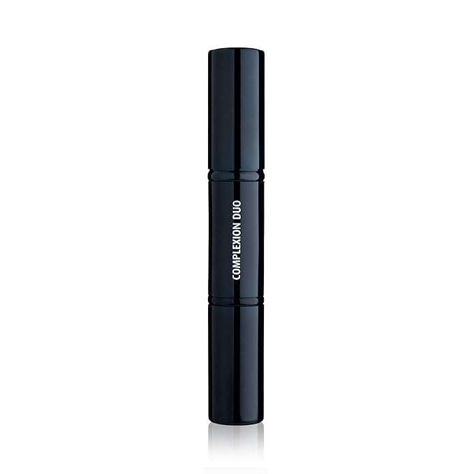 Lune+Aster Complexion Duo Brush | Retractable Makeup Brush With Two Ends For Application Of Cream, Liquid And Powder. Made with Alumium Handle, Vegan Bristles.