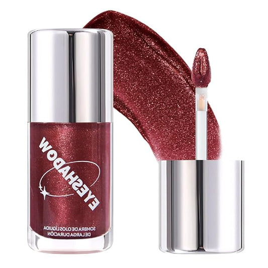 SUAKE Liquid Sparkling Glitter Eye Shadow – Rose Gold Cherry Eyeshadow, Eyeliner, Eyelid Shimmer Highlight Makeup, Highly Pigmented sombra de para ojos,Waterproof Quick-Drying (05Cherry#)