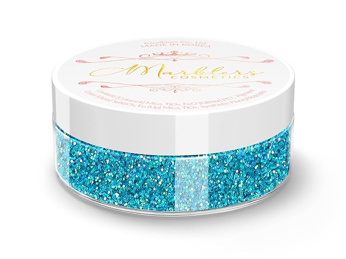 MARBLERS Holographic Face & Body Glitter [Holo Maui] 0.18oz (5g) | Fine | Non-Toxic | Vegan | Cruelty-Free | Festival, Rave & Party Makeup | Eye, Hair, Nail Polish, Eyeshadow | Nail Art | Gel Nail