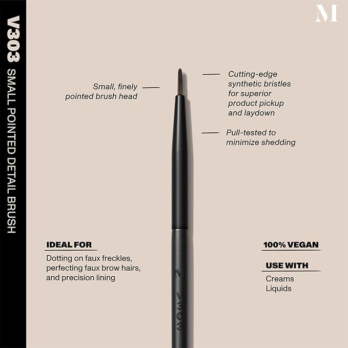 Morphe Vegan Eye Detail Brush Trio - Vegan Makeup Brushes for Powder & Cream Formulas - Cutting-Edge Synthetic Bristles - Includes V301, V303, V305 (3 Count)