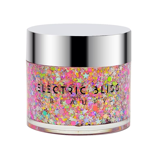 Rainbow Neon - Holographic Body Glitter Gel for Body, Face, Hair - Vegan & Cruelty Free - Electric Bliss Beauty