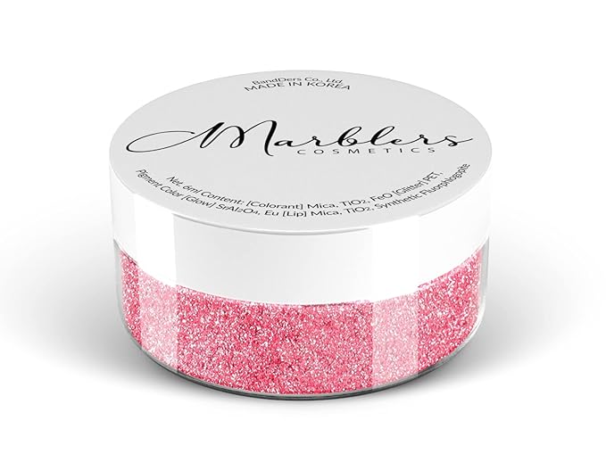 MARBLERS Chunky Natural Mica Powder [Ballerina Pink Pearl] 0.11oz (3g) | Highly Pigmented | Non-Toxic, Vegan, Cruelty-Free | Eyeshadow, Body Butter, Nail Polish, Nail Art | Party, Body, Face Makeup