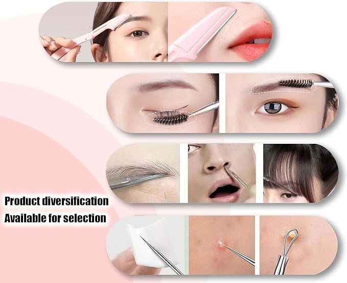 Tweezers Kit Tweezer for Women Facial Hair Removal Tweezers Professional Tweezers Set Eyebrow Tweezer, [9+1 PCS] Professional Stainless Steel Eyebrow for Women &Men,Black Beauty Sets