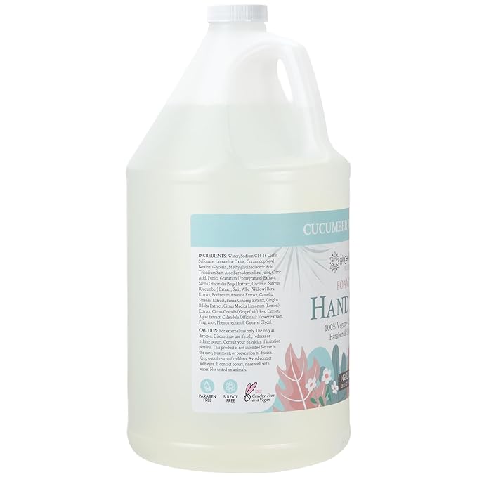 Ginger Lily Farms Botanicals All-Purpose Foaming Hand Soap Refill, 100% Vegan & Cruelty-Free, Cucumber Mint Bliss Scent, 1 Gallon (128 fl oz)