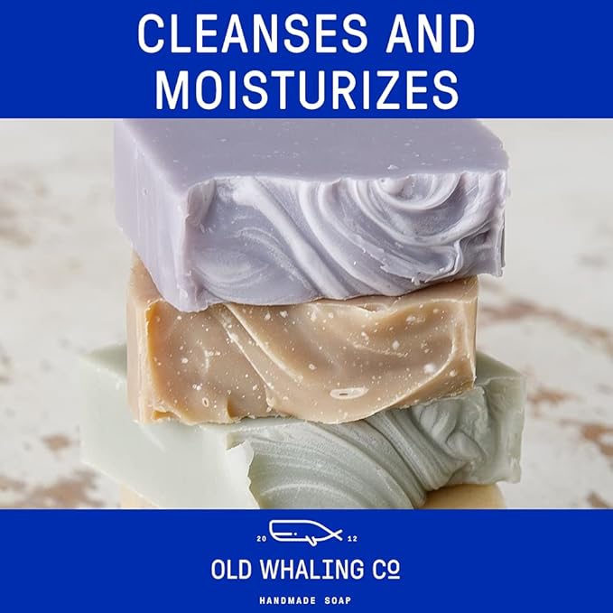 Old Whaling Co Sea la Vie Handmade Bar Soap 4 Pack – Face, Hand and Body Wash - Moisturizing Olive Oil Bath Soap – Rose, Apple and Jasmine Scent, 5 oz Each
