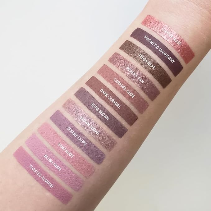 Aromi Tan Metallic Liquid Lipstick | Sepia Bronze Lip Color with Shimmery Finish, Vegan, Cruelty-free, Long-Lasting, Smudge-Proof, Handmade (Peachy Tan) | Shimmery Finish, Long-lasting, Vegan Lipstick, Metallic, Tan Lipstick