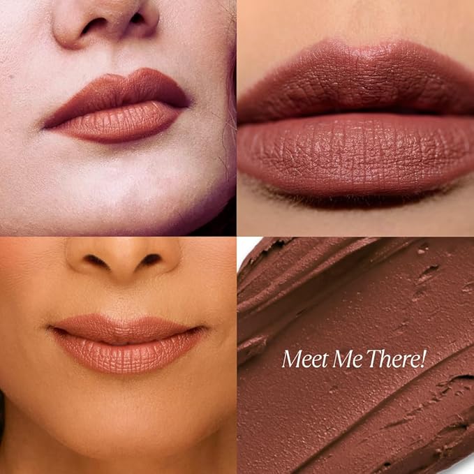 Mini 4Ever Haute Lipstick – Brown Lipstick Long Lasting, Bold Satin Finish, Vegan, Cruelty-Free - Clean & Natural, Travel-Friendly Lip Color (Meet Me There!)