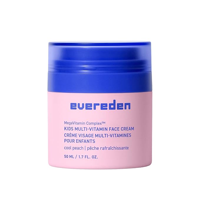Evereden Kids Face Cream: Cool Peach, 1.7 oz. | Face Lotion | Clean and Non-Toxic Face Moisturizer | Skin Care for Kids