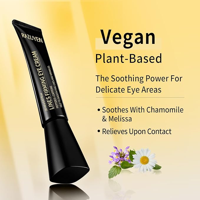 Under Eye Cream For Dark Circles, Puffiness and Wrinkles, Hyaluronic Acid + Peptide + Caffeine Eye Cream Anti Aging, Hydrating Eye Care, 20ml/0.67 fl oz