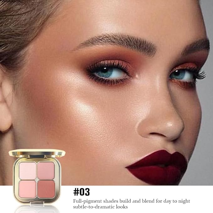Pink Champagne Taupe 4Colors Eyeshadow Makeup Palette with Mirror,Natural Neutral Powde Eye Shadow Palettes for Older Women,Long Lasting Naturing-Looking,Lightweight Eye Makeup Kit Travel Size,Vegan