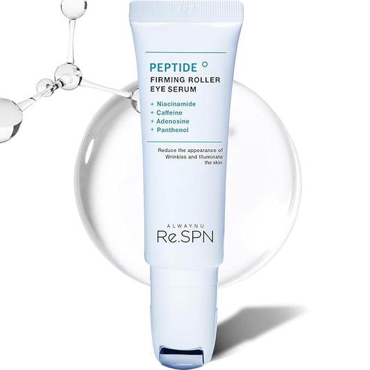 Re.SPN Peptide Firming Roller Eye Serum – For the Appearance of Tired Eyes - Hydrating Eye Care, Cooling Gua Sha Metal Applicator with Niacinamide, Vegan K-Beauty (0.67 fl oz)