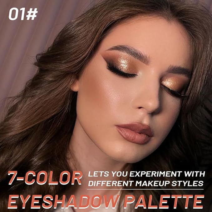 7Colors Eyeshadow Makeup Palette,Nude Pink Brown Natural Neutral Eye Shadow Palettes for Older Women,Long Lasting Naturing-Looking,Lightweight,Eye Makeup Kit Travel Size,Vegan