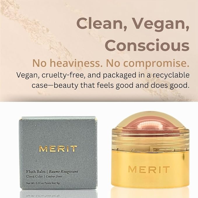 MERIT Flush Balm Cream Blush – Archival Cool Mauve | Hydrating Radiant Cheek & Lip Tint Stick with Vitamin E | Lightweight, Buildable, Vegan & Cruelty-Free Blush