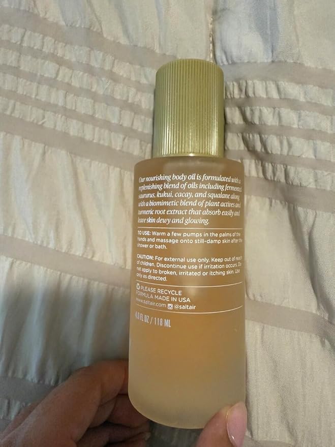 Saltair Body Oil – Luxurious After Shower and Bath Oil for Women and Men. Botanical, Non-Greasy, Well-Absorbing Moisturizer for Hydrating Dry Skin – 4oz Bottle, Golden Hour Scent