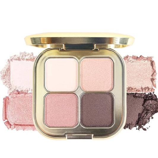 Nude Champagne Brown 4Colors Eyeshadow Makeup Palette with Mirror,Natural Neutral Powde Eye Shadow Palettes for Older Women,Long Lasting Naturing-Looking,Lightweight Eye Makeup Kit Travel Size,Vegan