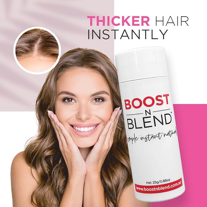 Boost N Blend Scalp Concealer - Hair Powder and Cotton Fibers for Thinning Hair & Visible Scalp (25g/0.88oz) - Hair Volumizer for Women