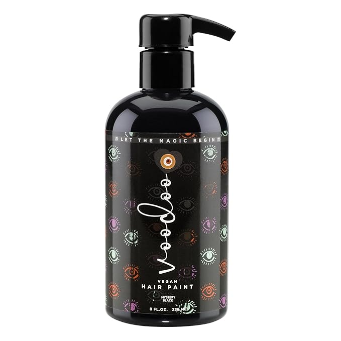 MOEHAIR Semi-Permanent Hair Color | Black Hair Dye 8 Oz | Temporary Hair Dye for Dark Hair | Voodoo Majestic Black Hair Color No Ammonia, Sulfate & Paraben | Vegan & Cruelty-Free | Drip-Free & Creamy
