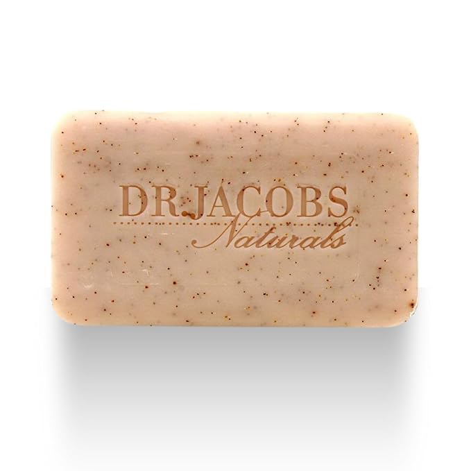 Dr Jacobs Naturals, Triple Milled Loofah Exfoliating Castile Bar Soap (Pack of 6) - Free of Parabens, Sulfates, Synthetics, Gltuen and GMO (Lucy Rose)
