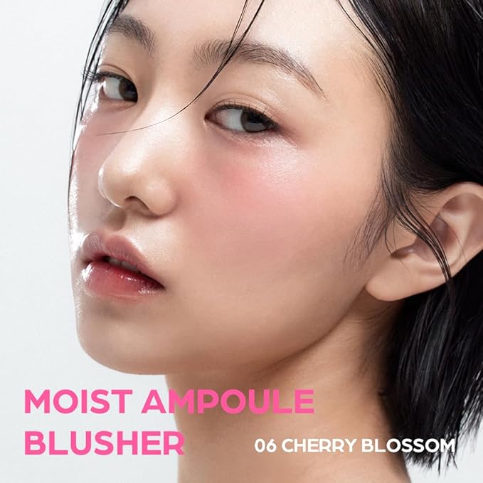 House of Hur Moist Ampoule Blusher with 50% Moisture Essence | Hydrating & Long-Lasting Blush | 0.33 fl. oz. (9 Shades) - Cherry Blossom