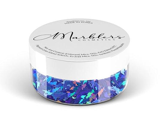 MARBLERS [Thunder] Shape Glitter for Body & Face 0.11oz (3g) | Flake | Non-Toxic | Vegan | Cruelty-Free | Eyeshadow, Nail Polish, Nail Art | Festival, Rave & Party Makeup | Body & Face