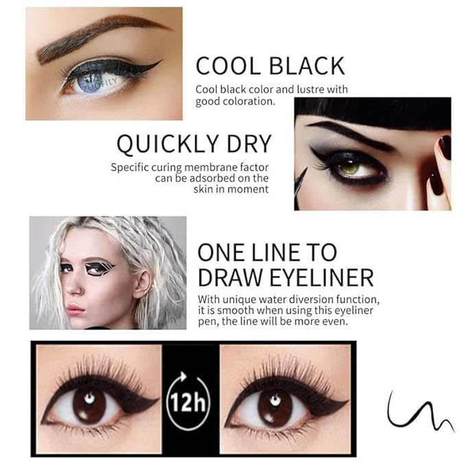DNM Cat Eye Makeup Waterproof Neon Colorful Liquid Eyeliner Pen Make Up Comestics Long-lasting Black Eye Liner Pencil Makeup Tools (pink) 1