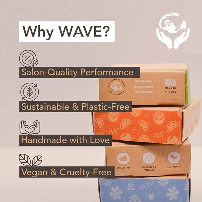 Wave Fresh Linen Shampoo & Conditioner Bar Set - Natural & Organic Moisturizing Vegan Shampoo and Conditioner Bars for Women & Men - Long-Lasting (80-120 Uses)