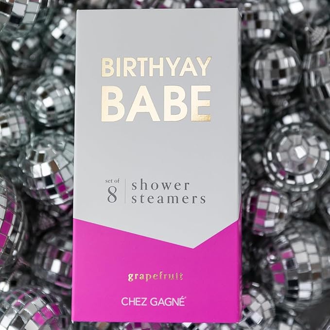 Aromatherapy Shower Steamers - Birthyay Babe - Grapefruit, Set of 8 - Vegan, Cruelty-Free, Made in USA - Paraben, Sulfate & Phthalate-Free - Birthday Gift for Her, Girlfriend Birthday Gift
