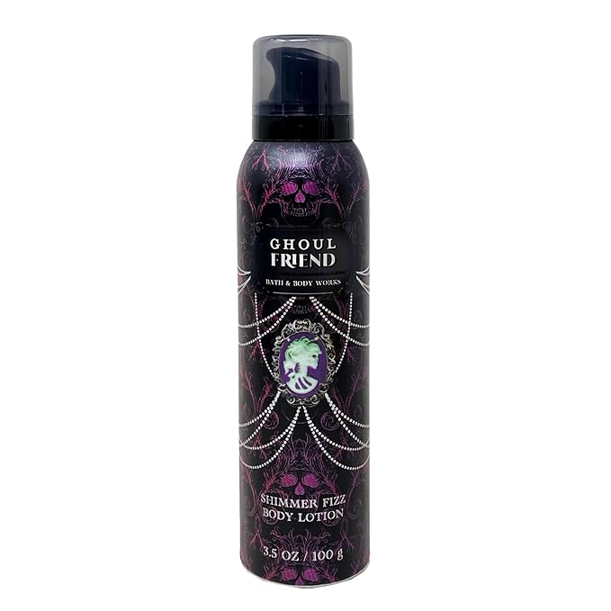 Bath & Body Works Ghoul Friend 2 Pack Shimmer Fizz Body Lotion Set with a Natural Oats Sample Soap