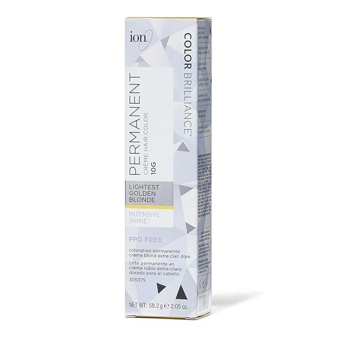 Ion Permanent Creme Hair Color 8A Light Ash Blonde Permanent Creme Hair Color, Vegan, Cruelty Free, PPD Free, 100% Gray Coverage, Long Lasting, Fade Resistant Color, 2.05 oz