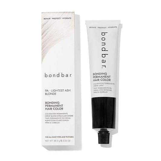 Bondbar 9A Lightest Ash Blonde Bonding Permanent Creme Hair Color, Repairing hair dye for all hair types, Vegan, Built in Bonding, 2.05 Oz
