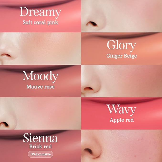 DEARDAHLIA Petal Drop Blush (Wavy) - Vegan Liquid Blush with Soft, Watercolor-like Finish. Sheer to Buildable Color for a Dewy, Natural Flush. Long-Wear Comfort. Korean Makeup for Cheeks. 0.14 oz