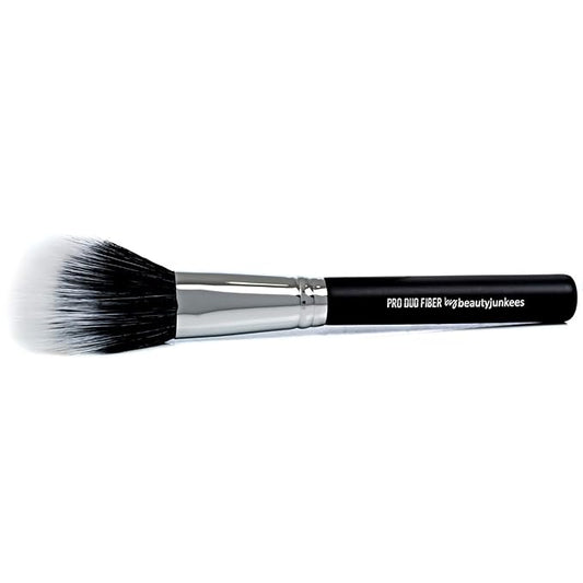 Domed Blush Bronzer Brush - Beauty Junkees Duo Fiber Contour Brush for Contouring, Sculpting, Highlighting, Blending, Buffing with Powder Cream Liquid Cosmetics, Synthetic, Vegan Makeup Brushes