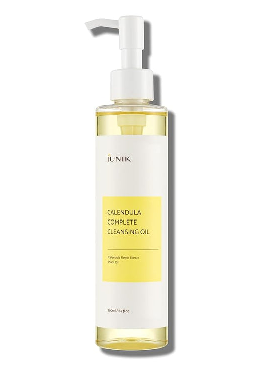 IUNIK Calendula & Jojoba Oil-Infused Vegan Cleansing Oil – Gentle Blackhead Melting & Makeup Remover Facial Cleanser w/Plant-based Oils Korean Skincare