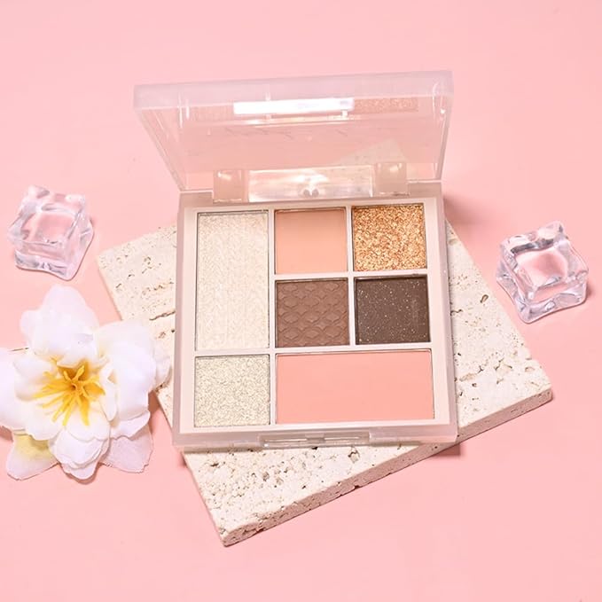 7Colors Eyeshadow Makeup Palette,Nude Pink Brown Natural Neutral Eye Shadow Palettes for Older Women,Long Lasting Naturing-Looking,Lightweight,Eye Makeup Kit Travel Size,Vegan