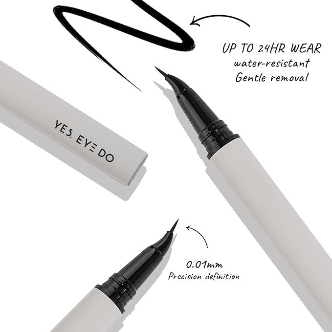 Eagle-Claw Angled Liquid Eyeliner – 30° Ultra-Fine Brush Tip, Waterproof, 24-Hour Long-Lasting Wear – Cruelty-Free & Vegan – Black (Midnight Noir)