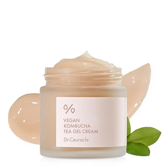 Dr.Ceuracle Vegan Kombucha Tea Gel Cream - Lightweight Watery Hydrating Moisturizer with Kombucha Tea Extract, Sunflower Seed Oil, Korean Skincare (75 g / 2.64 oz.)