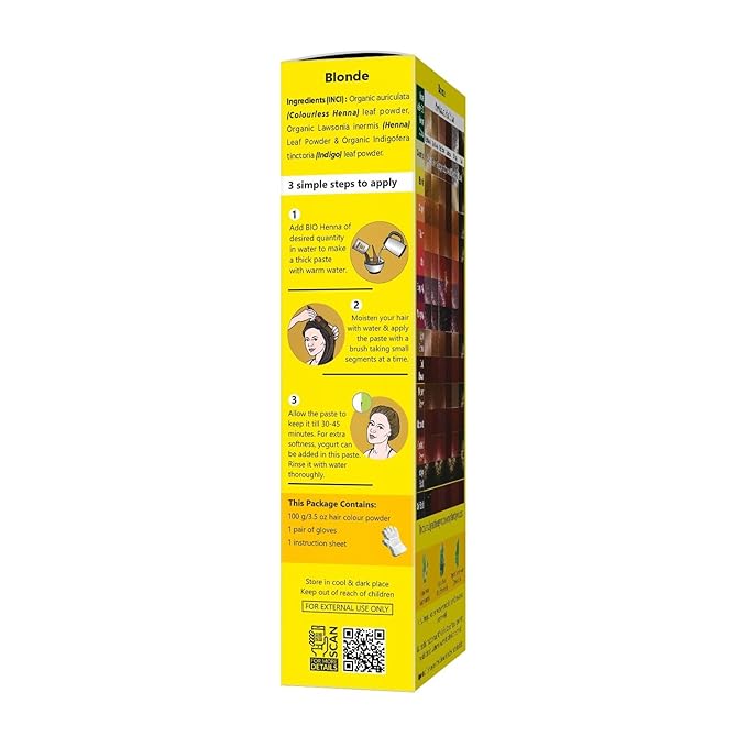 Indus Valley Bio Organic Natural Henna Hair Color For Women Blonde 100gm| 100% Gray Hair Coverage And Long Lasting Hair Dye | Vegan and Cruelty-Free I Herbal Hair Color for All Hair Types