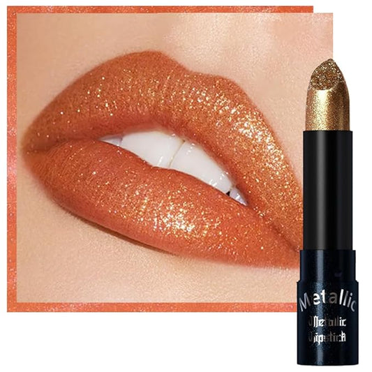 Kaely Glitter Metallic Lipstick Makeup, Shimmer Metallic Lipsticks for Women, High Pigmented Lip Gloss Long Lasting Waterproof Smudge Proof, Vegan & Cruelty-Free, 05