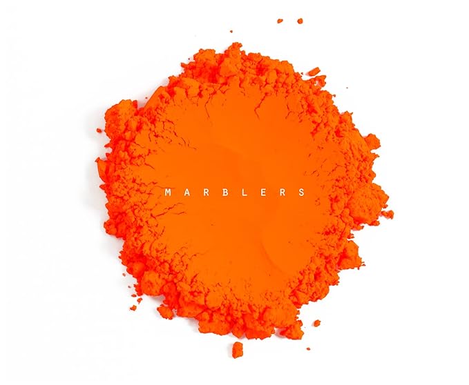 MARBLERS Fluorescent Pigment [Neon Orange] 0.11oz (3g) | Matte Pigment | Non-Toxic | Vegan | Cruelty-Free | Nail Polish, Nail Art, Soap, Craft | Festival, Rave & Party Makeup