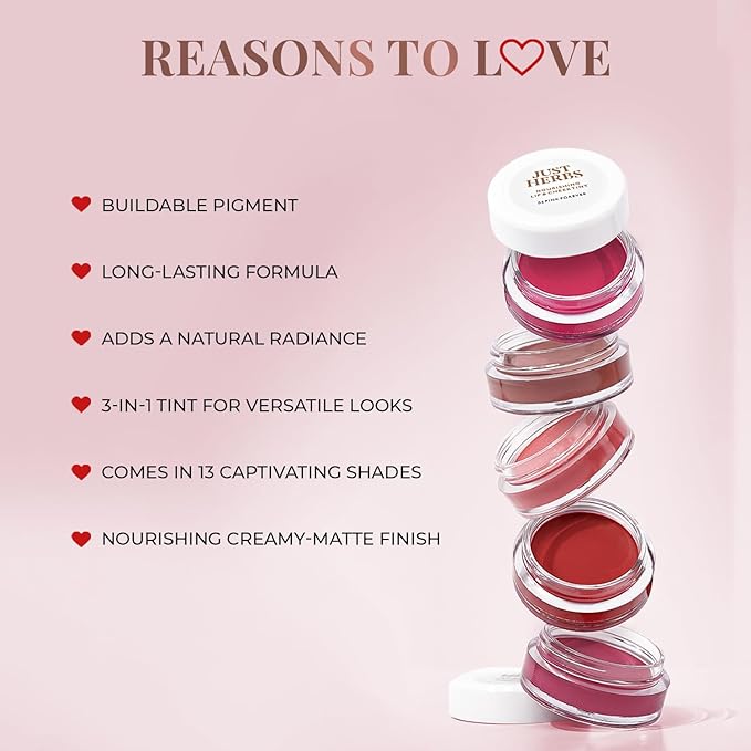 Just Herbs Organic Creamy Matte 3 in 1 Lip & Cheek Tint, Blush For Women - SLS,Chemical & Paraben Free - 0.14 fl. oz. (Soft Nude)