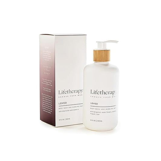 Lifetherapy 3-in-1 Body Wash, Bubble Bath & Hand Wash – Loved | Clean, Skin-Loving Formula | Vegan & Gluten Free | Nourishing & Revitalizing | Free From Parabens, Sulfates & Phthalates 12oz