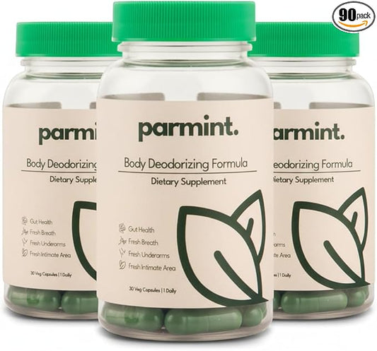 Whole Body Natural Deodorizing Supplement, Vegan & Organic Internal Freshness Capsules for Underarms Odor, Bad Breath, Old People Smell, Feet Odor, Gluten Free, 90 Capsules 1 Daily (3-Month Supply)