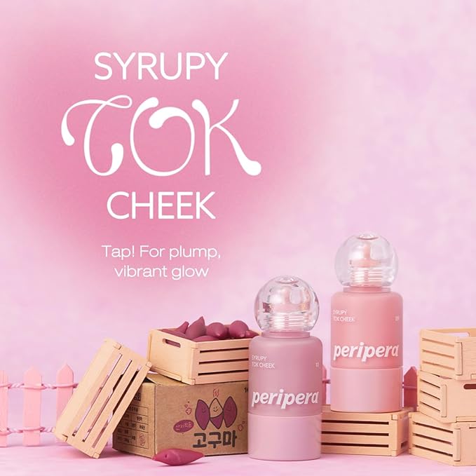 PERIPERA SYRUPY TOK CHEEK 15 Colors, Liquid Blush, Dewy Finish and Hydrates All day, Soft Velvet Texture Face Cheek Tint (10 PALE LAVENDER)