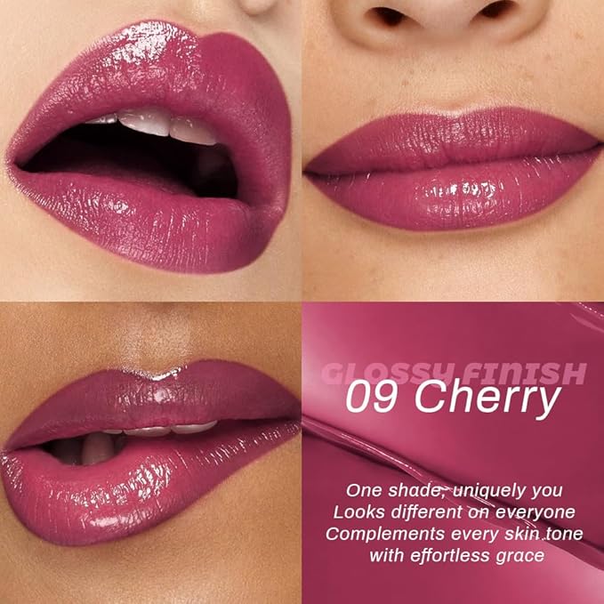 Honey Lipstick Tinted Lip Balm - Shine Moisturizing Lipstick for Women, Natural Nourishing Hydrating Lip Gloss Stain for Dry Lips, Tint Sheer Lightweight Makeup, Vegan - 2Pc Mauve & Cherry
